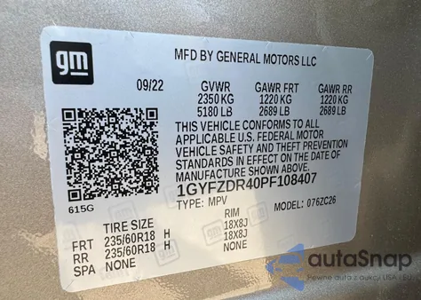 1GYFZDR40PF108407